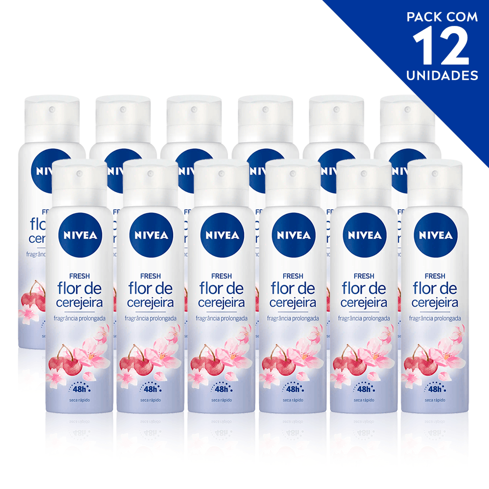 Desodorante Antitranspirante NIVEA Fresh Flor De Cerejeira- 12 unidades